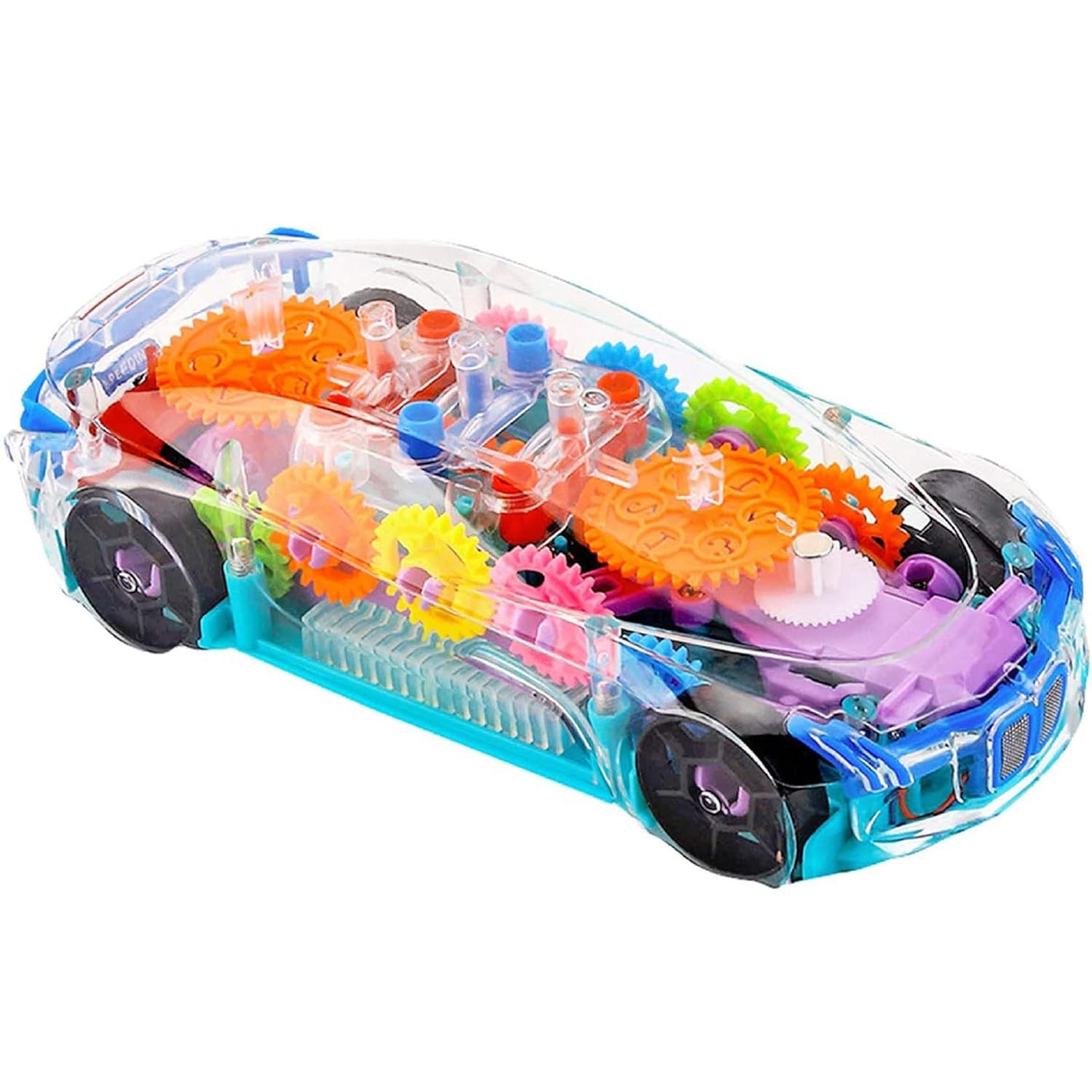 Aseenaa Transparent 3D Concept Super Car with 360 Degree Rotation Kids Toy with Light & Sound, Colour : Multicolour