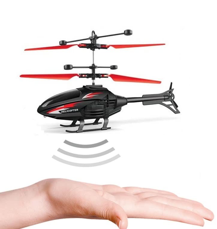 HILLSTAR Gravity Sensor Toy Remote Control Helicopter for Boys/Kids Age 5 + Years, Indoor Palm Sensing RC Helicopter Rechargeable Helicopter with LED Lights I