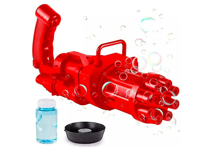 GRAPHENE 8 Hole Electric Gatling Bubble Gun for Kids with Soap Solution Indoor and Outdoor Toys for Toddlers Bubble Launcher Machine for Girls and Boys