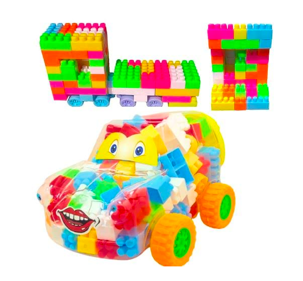 Humming Bird Stylish Car with Building Block for Kids 120+ Pieces Age 3+ I Fun & Learning Blocks I Best Toy Gift Multicolor Blocks for Creative ChildBuilding Toys