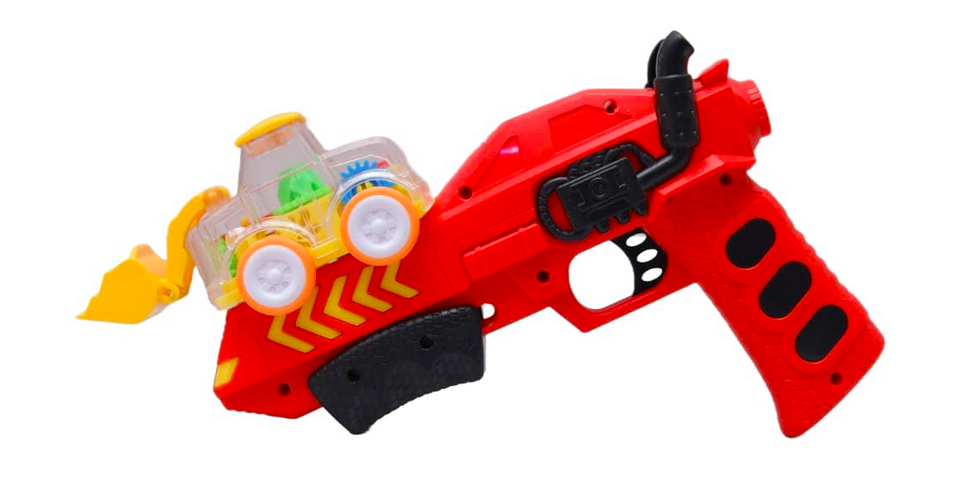 Car Launcher Toy Gun | Shooting Activity Game for 3+ Years Kids | Toys for Kids Boys and ChildrenTransparent Gear Car Launcher Gun (RED)