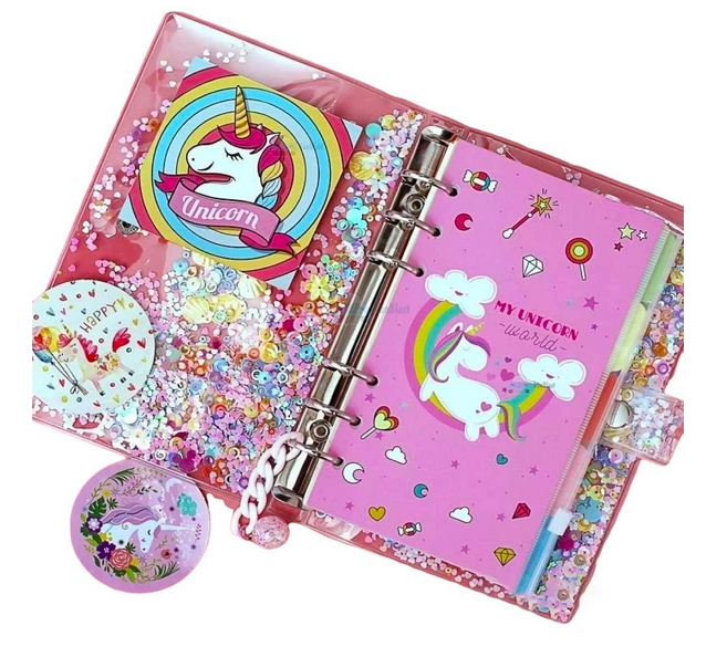 FunBlast 13 in 1 DIY Unicorn Diary for girls, Unicorn Notebook for girls with pen, Unicorn kit for girls, Unicorn return gifts for girls, Kids diary unicorn - DIY Diary for Kids/girls