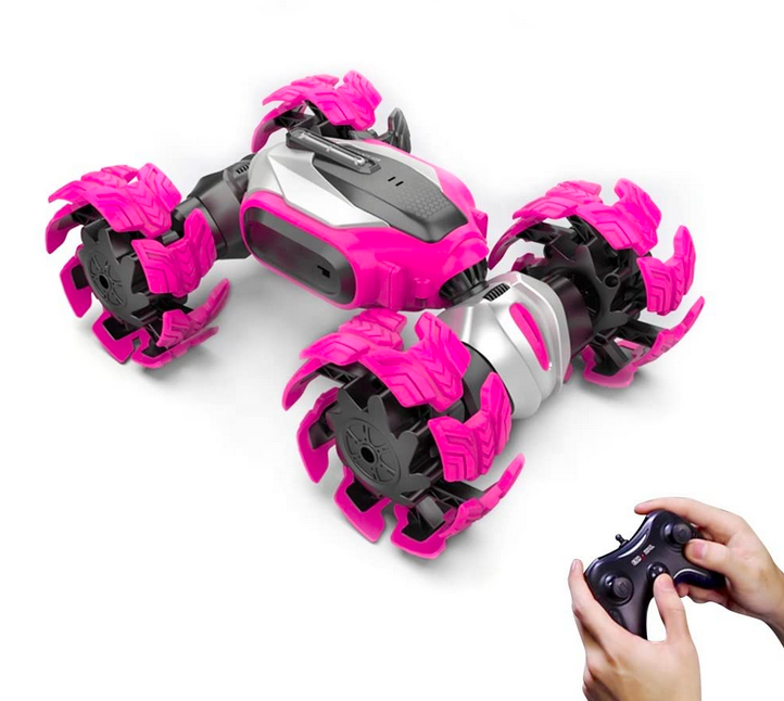 Stunt Twisted Car – Remote Control Climbing Car Stunt Motion RC Car 360-Degree Rotating With Music Dance Light,Drift Car- pink