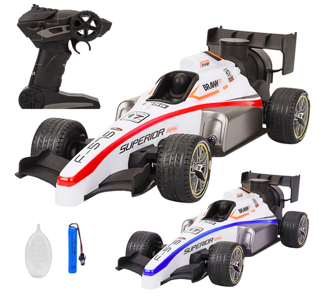 Jack Royal High Speed RC Car Remote Control 2WD F1 Car for Boys | Smoke Spray Remote Car for Kids 5+ Years | Scale 1:14 Big Formula Car Toys for Boys with Light and Flame - Rechargeable