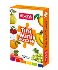 Aryans Tini Mini Puzzles | Animals Birds Fruits Vegetables (pack of 4)