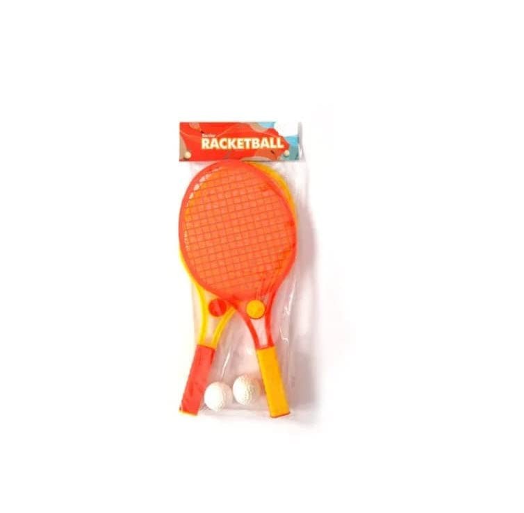 Badminton Plastic Rocket Bat and Two Ball for Kids