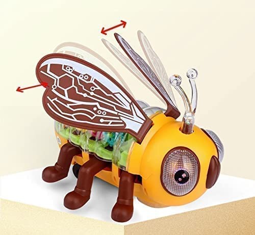 BEE COGS Lights Toy Plastic 3D with 360 Degree Rotation/Funny Musical Bee Toy with Flashing Lights for Kid Toy/Sound and Light Car Toy for Boys