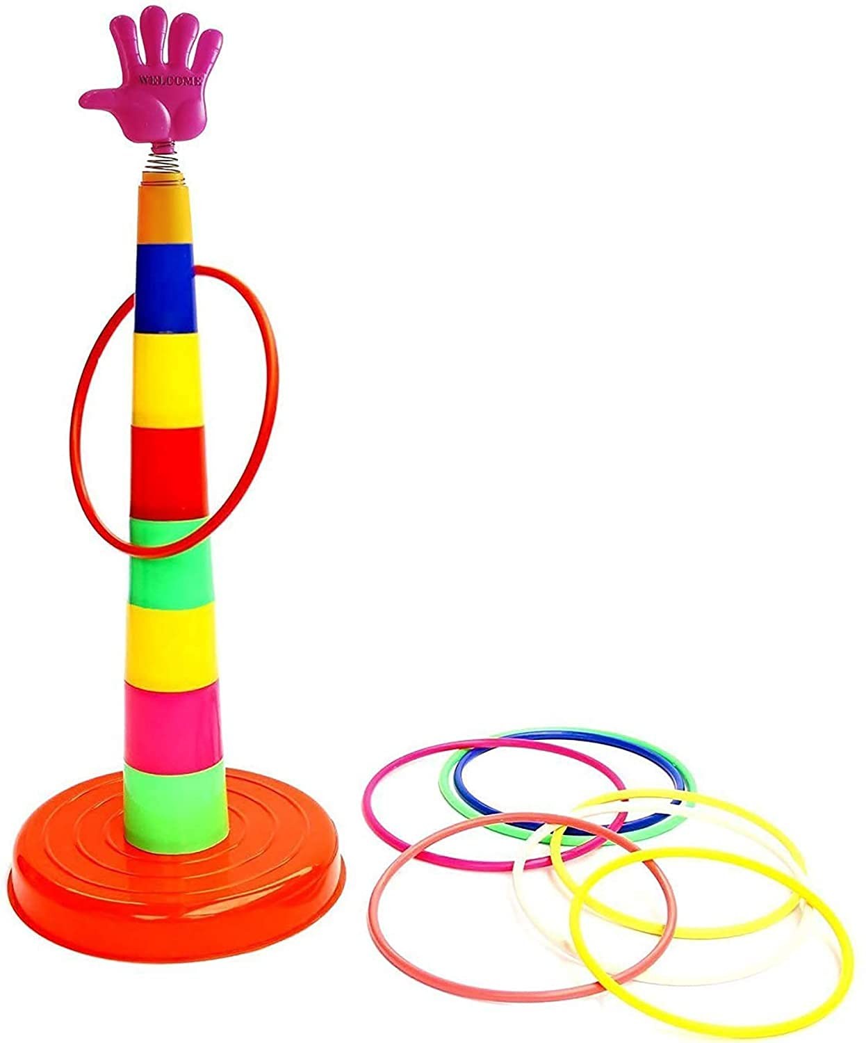 Smartcraft Ring Toss Quoits Hoopla Throw Game for Kids (Multicolor) Pack of 1