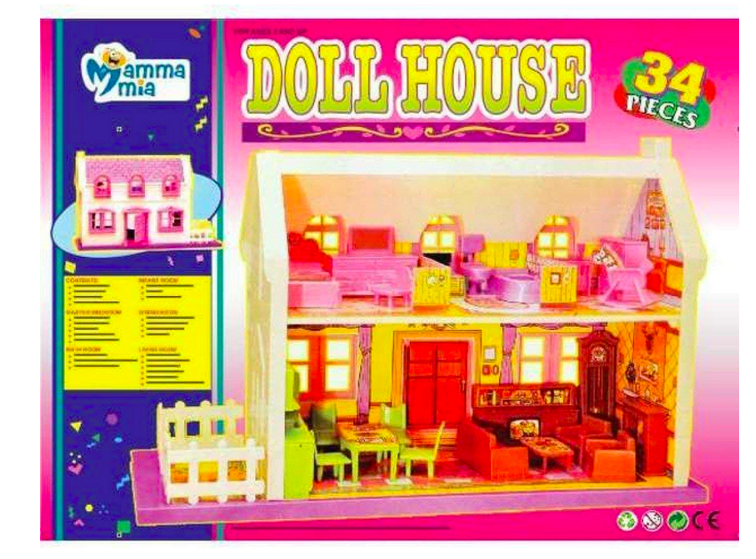 Nihank My Little Doll House Playset- Set of 34 Pieces Doll House for Girls (Multicolor) Accessories Included