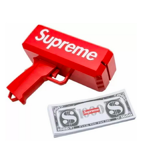 UT Supreme Money Gun Cash Cannon for Wedding, Parties and Fun Includes Fake Dollars Money Gun – Red