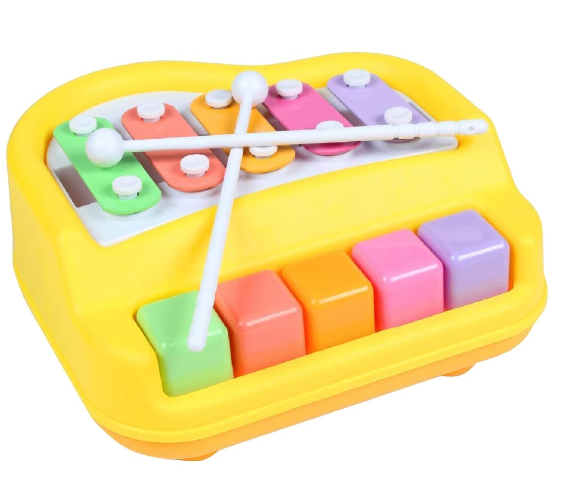 Non Battery 2 in 1 Mini Piano and Xylophone Toy with Colorful Keys & 2 Mallets for Babies/Girls/Boys/Kids/Gifts